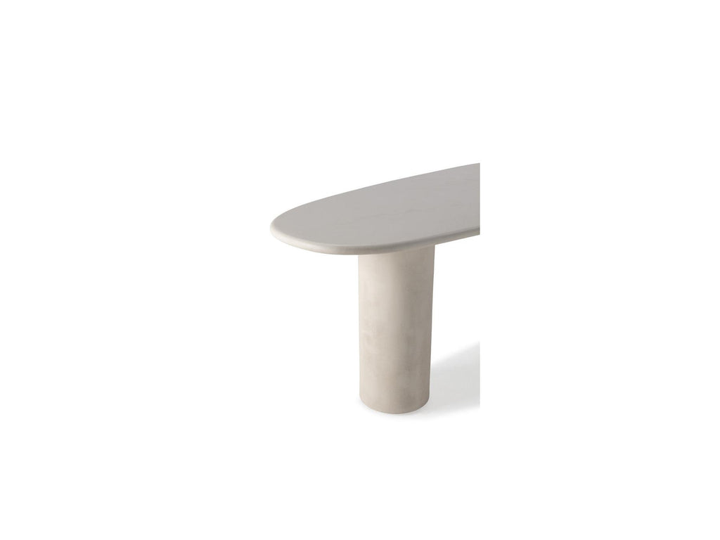 Constance - Table À Manger Ovale - Beige Effet Béton