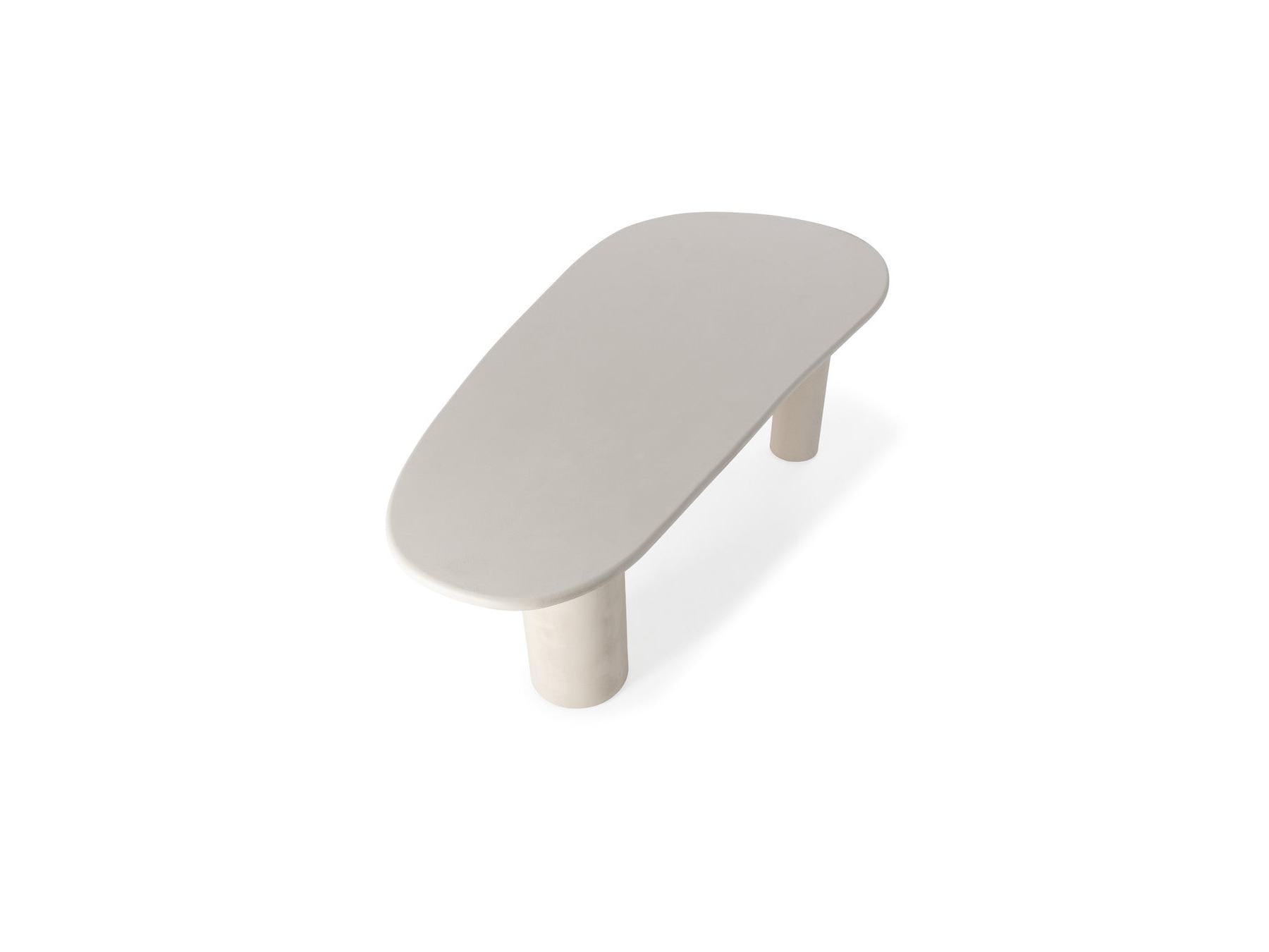Constance - Table À Manger Ovale - Beige Effet Béton
