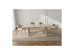 Sasha - Set - With Beige Oval Dining Table + Mila Textured Fabric Chairs - Set Of 4 Chairs