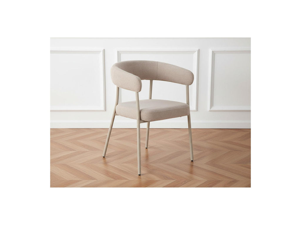 Rosa - Lote de 2 sillas - Tejido de terciopelo beige