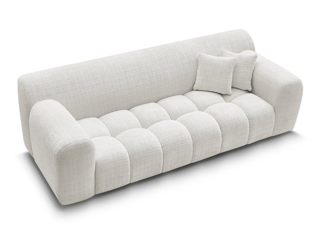 Canapé Droit Fixe 3 Places Melisse Tissu Texturé