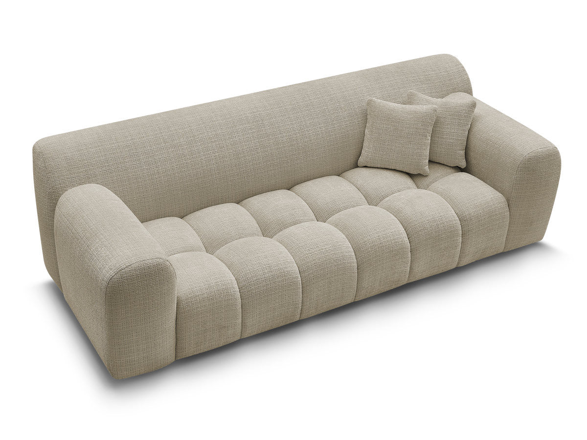 Canapé Droit Fixe 3 Places Melisse Tissu Texturé