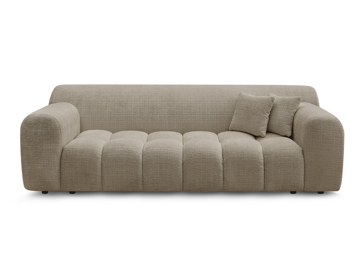 Canapé Droit Fixe 3 Places Melisse Tissu Texturé