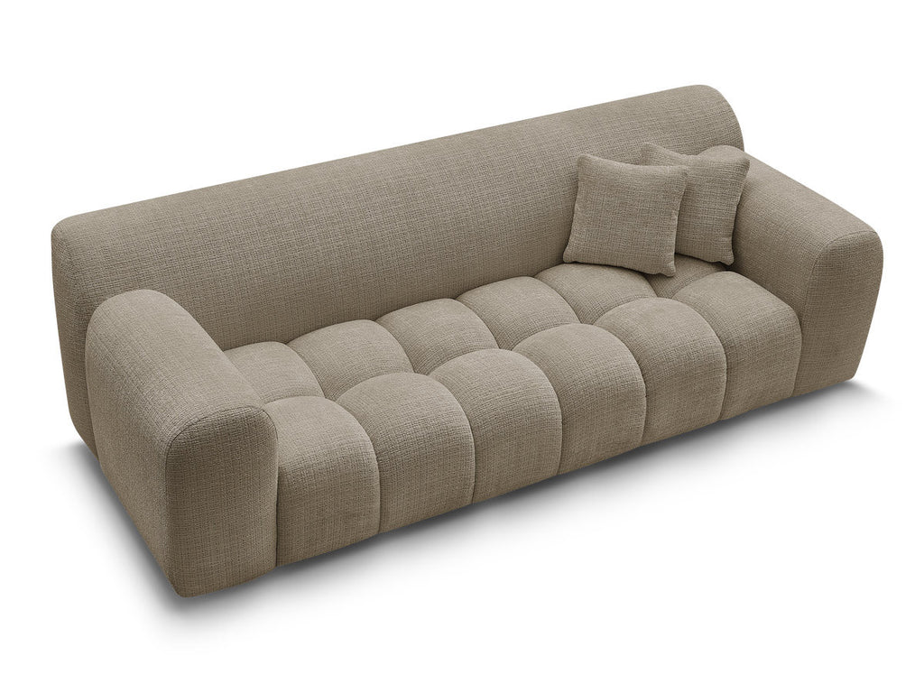 Canapé Droit Fixe 3 Places Melisse Tissu Texturé