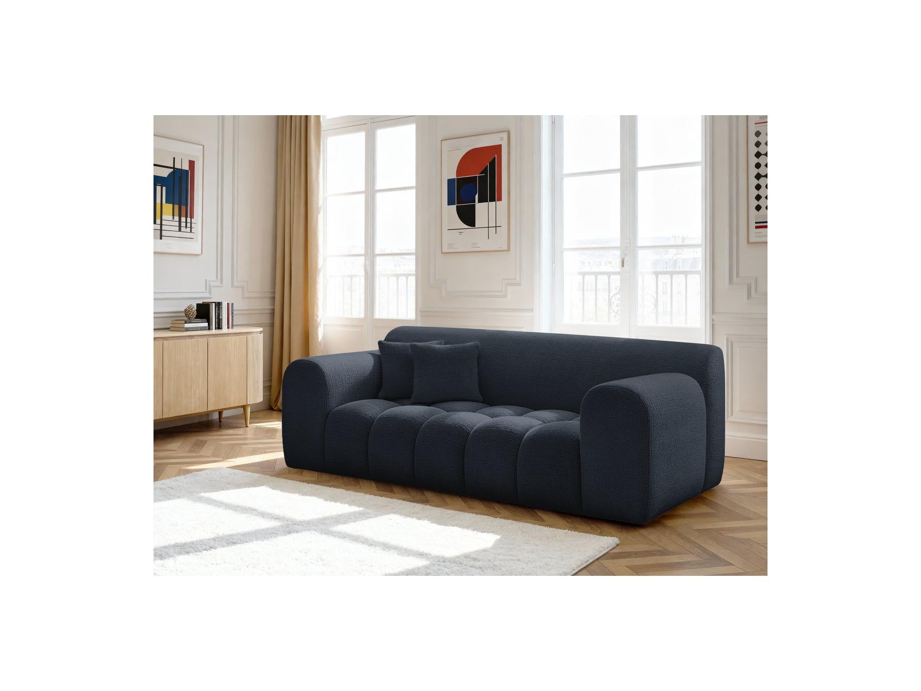 Melisse - Canapé Droit Fixe 2 Places - Tissu Texturé