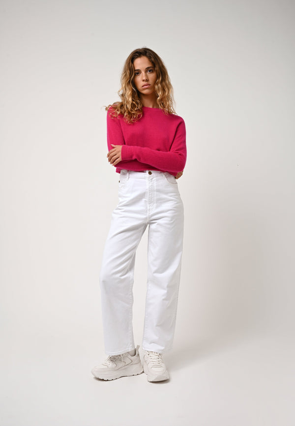Round-Neck Jumper - Ecrin - Pink