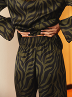 Pantalón Fluido Cebra Verde