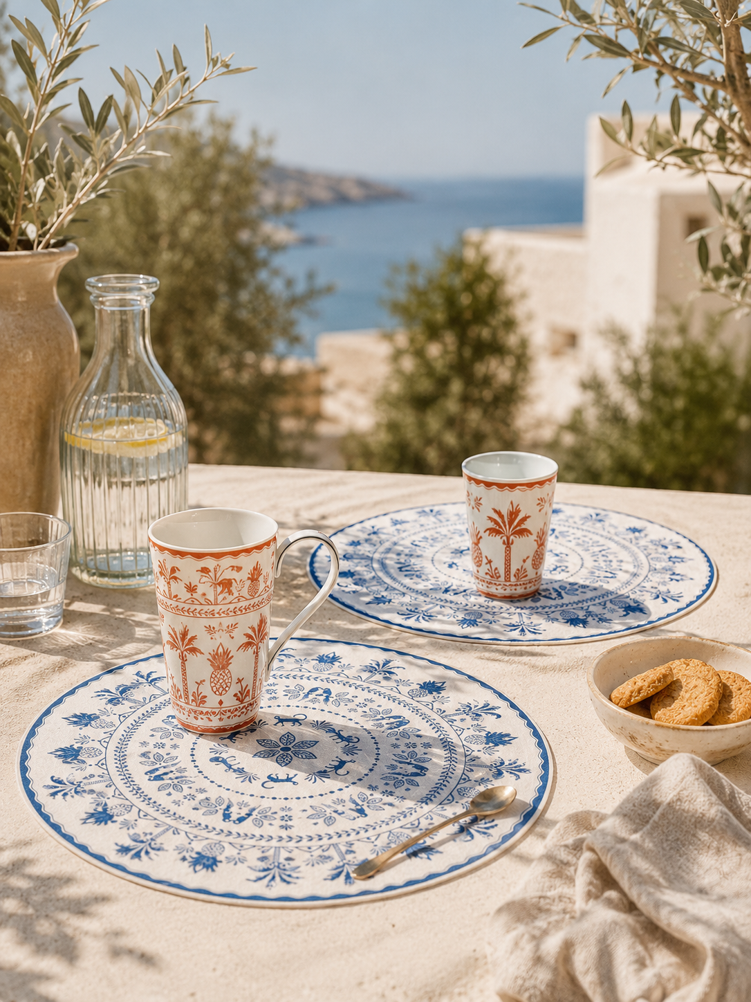 Exotic Vibes - Set De 2 Sets De Table - Polypropylène - Bleu