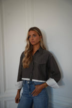 Chemise Crop Valencia - Taupe