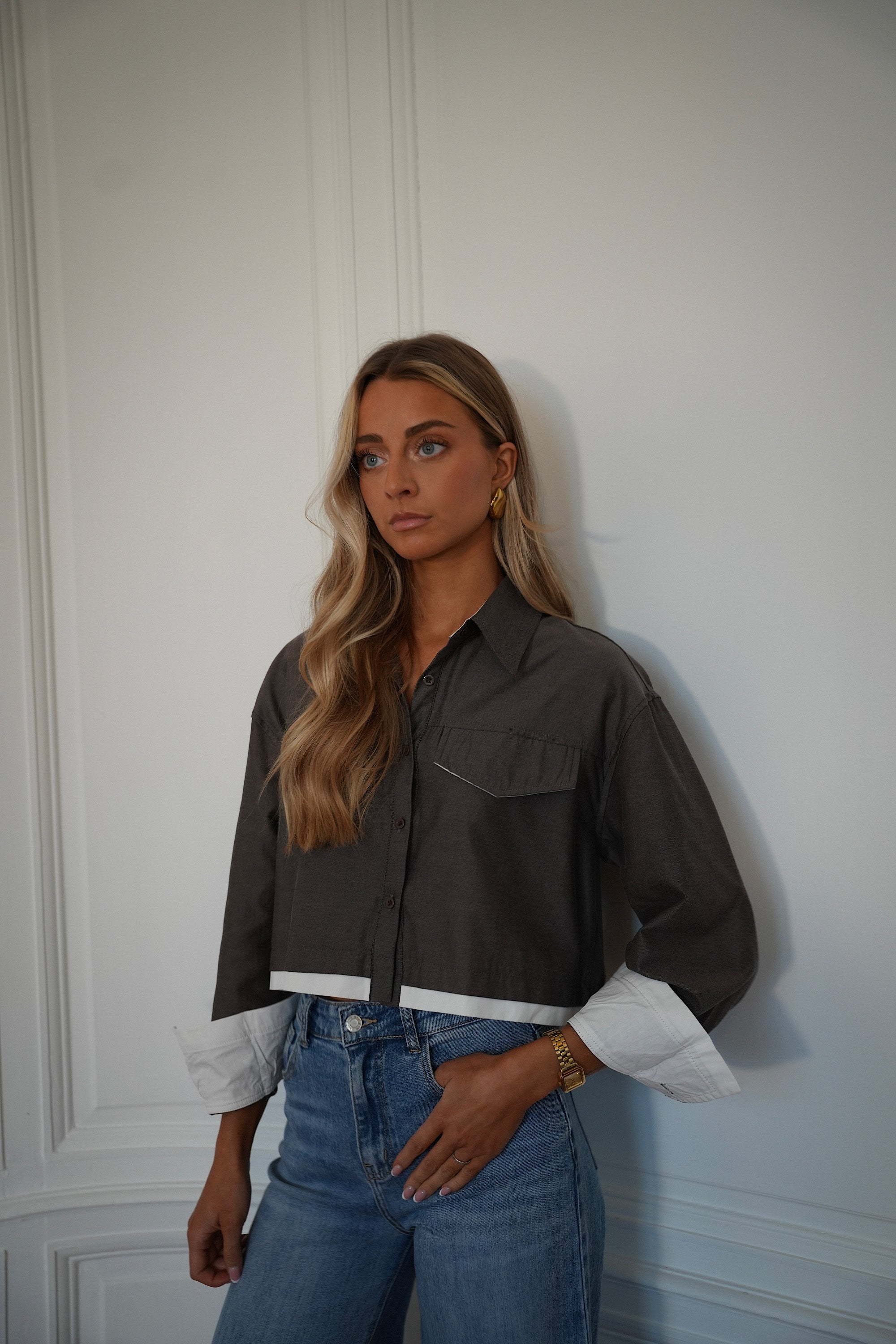 Chemise Crop Valencia - Taupe