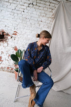 Maria Navy Cowboy Shirt