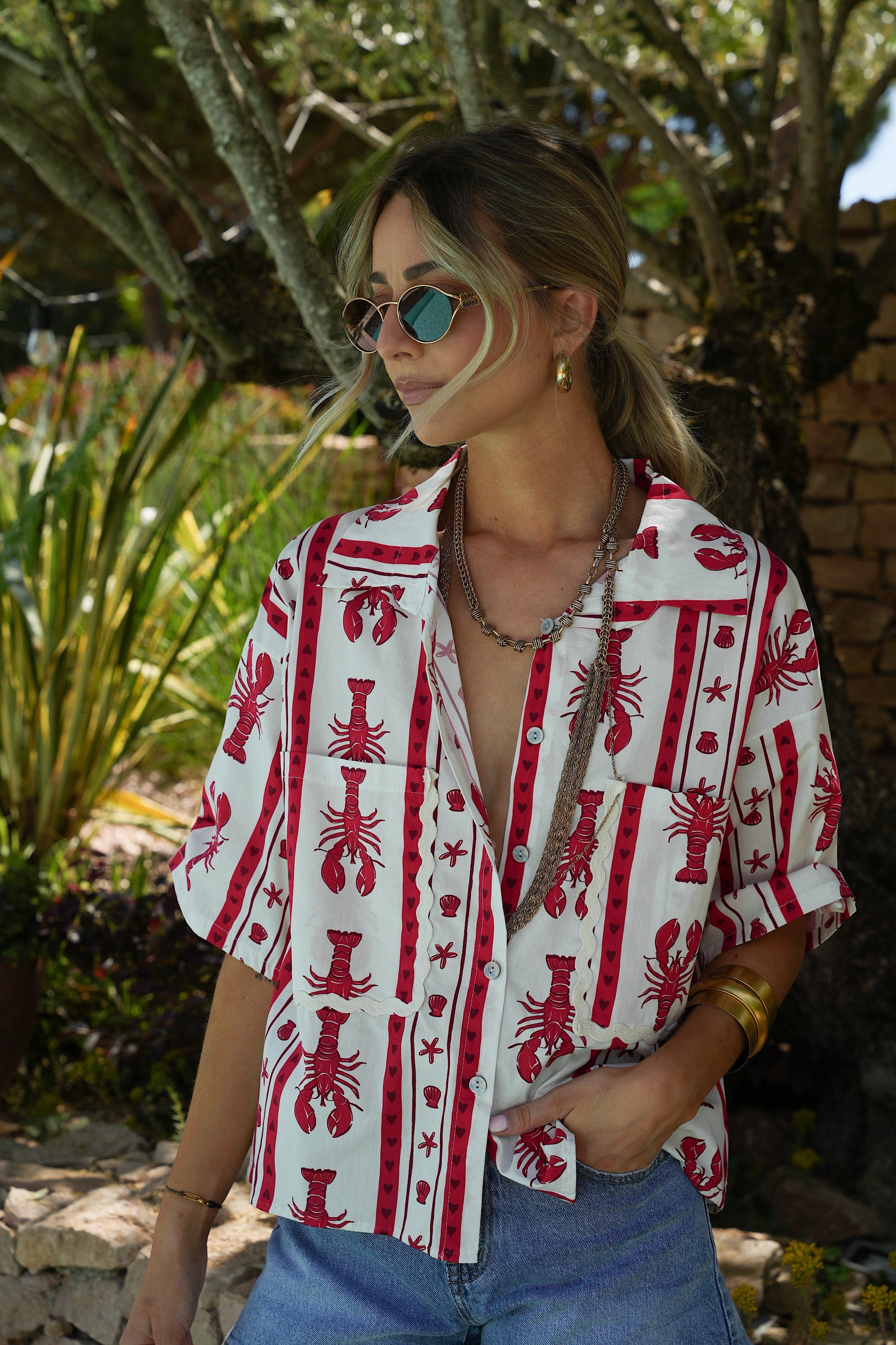 Camisa estampada Ulysse - Rojo