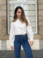Blouse En Dentelle Écrue Alma