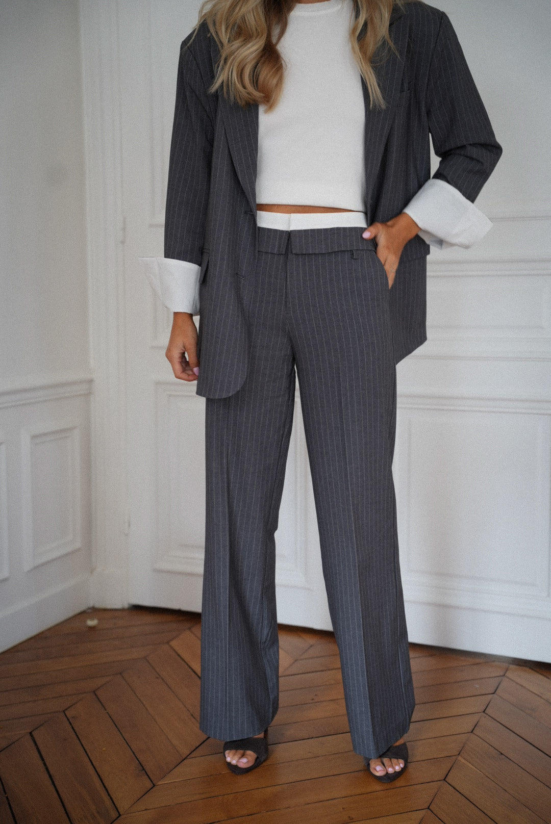 Pantalon Rayé Honoryne - Gris