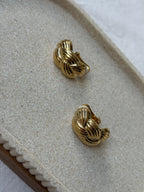 Vintage Earrings - Gold Braided Hoops