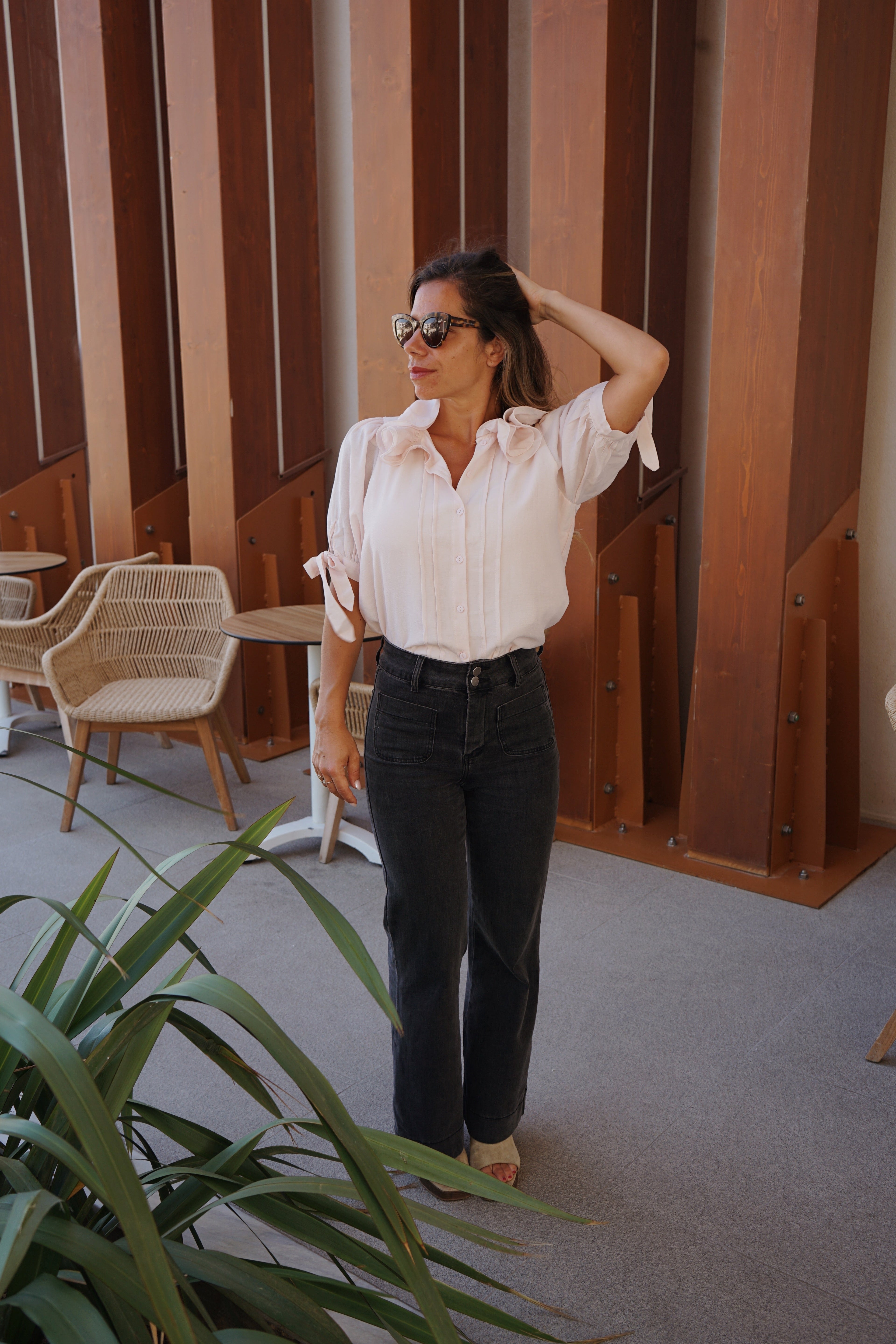 Brune soft pink mini blouse