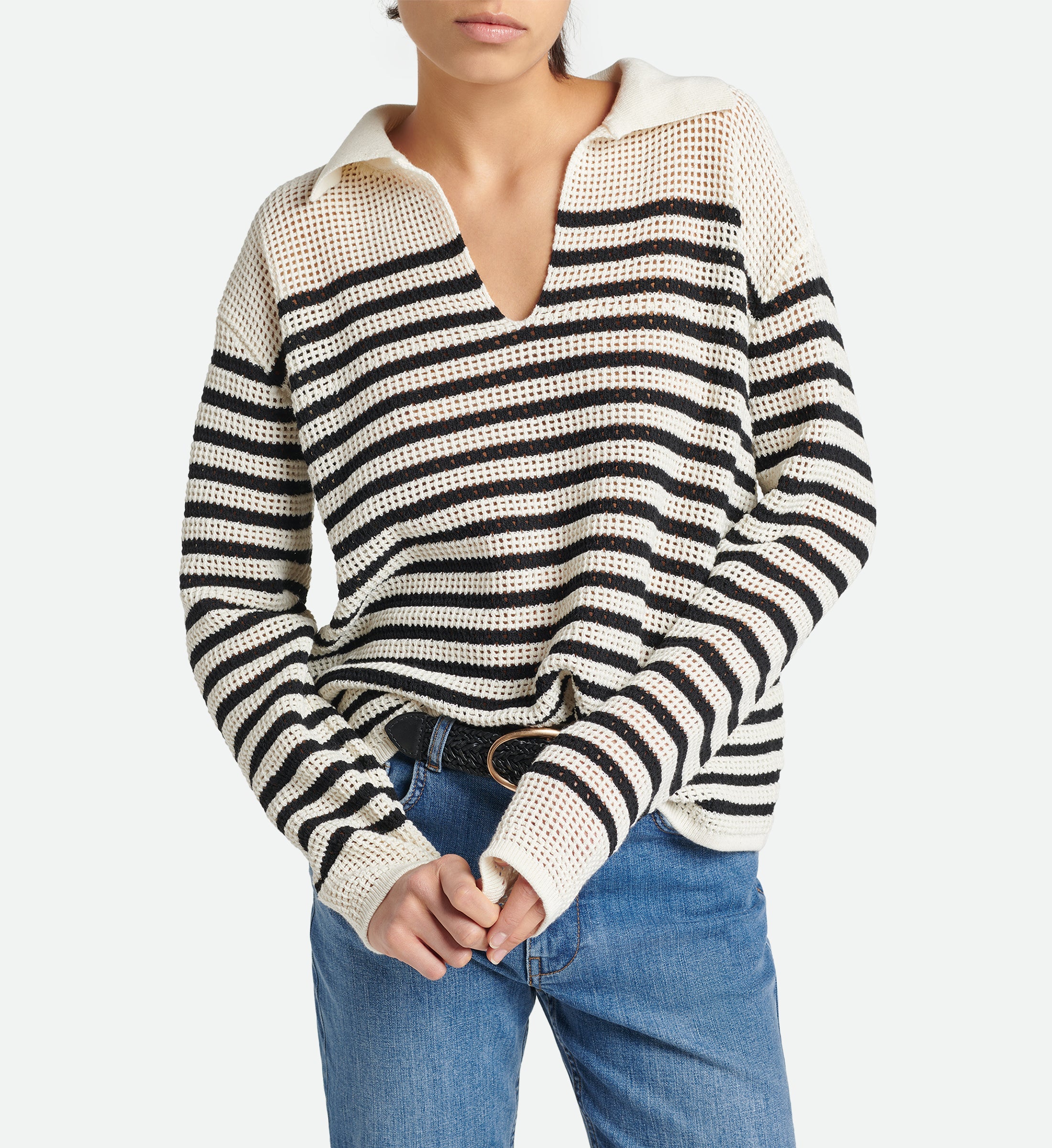 Jersey Angélique - Off White/Black
