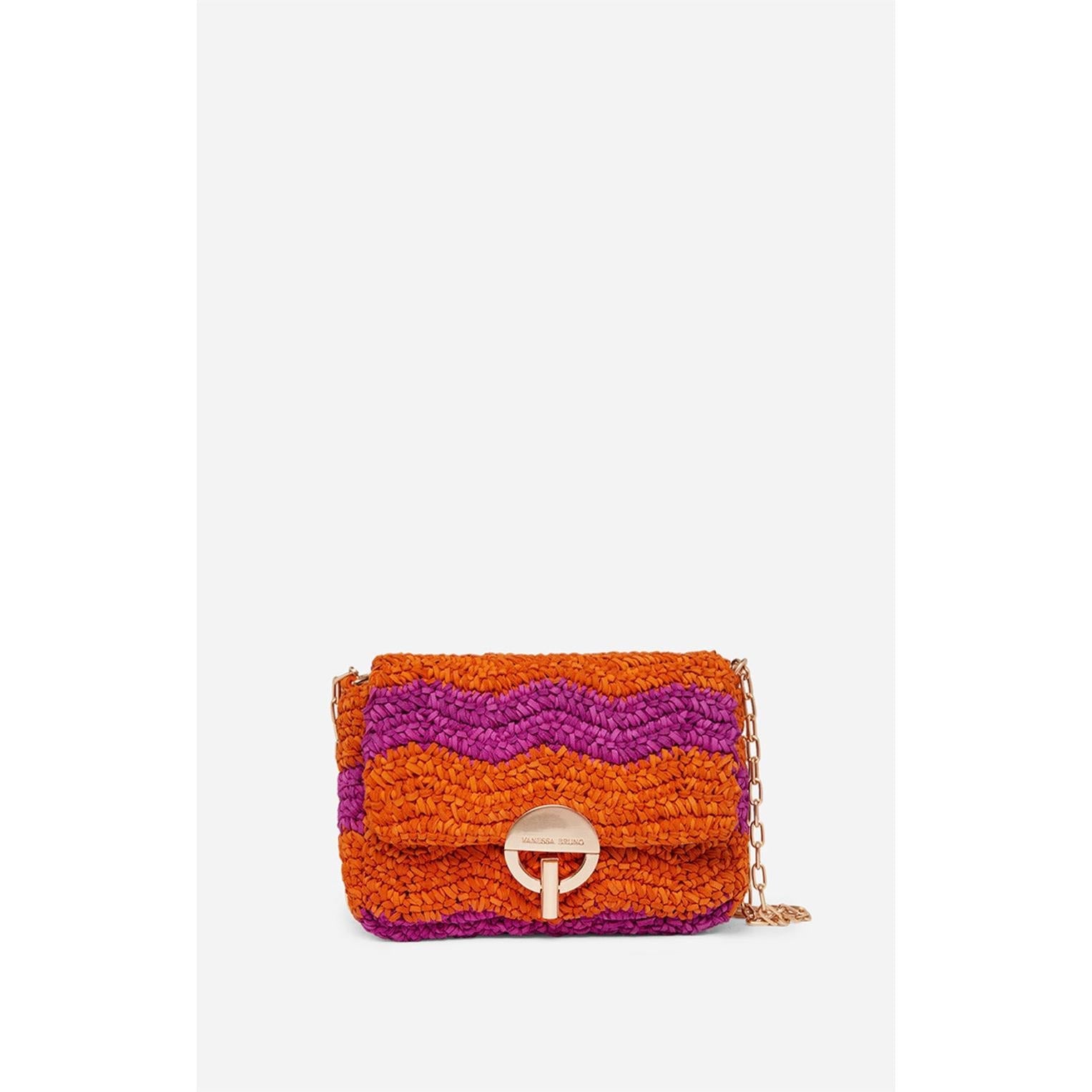 Vanessa Bruno - Moyen Sac Moon En Cuir Tressé - Multico & Orange