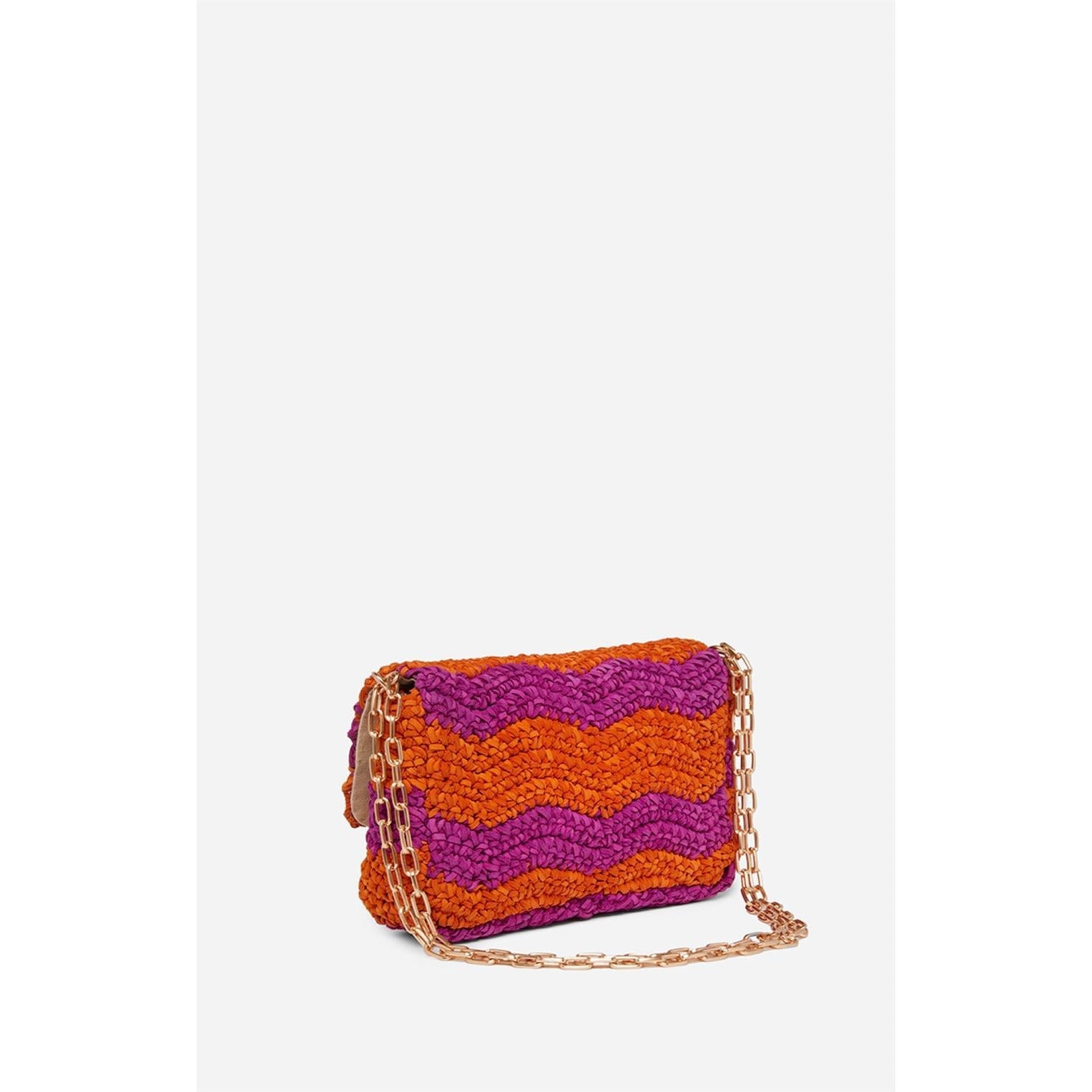 Vanessa Bruno - Moyen Sac Moon En Cuir Tressé - Multico & Orange