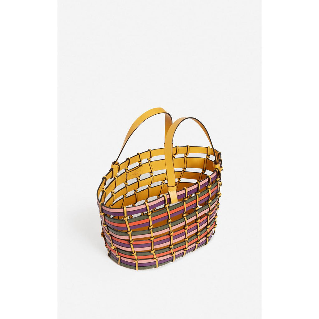 Leather Basket - Multicolour