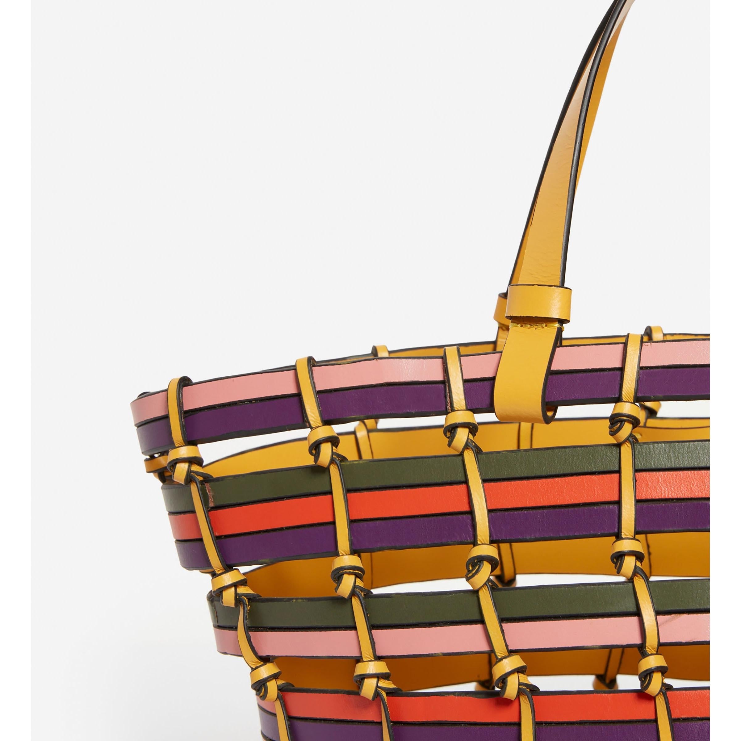 Leather Basket - Multicolour