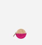 Petit Porte-Monnaie Raphia - Multico/Rose