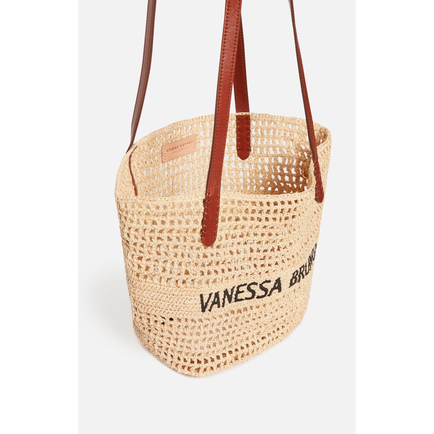 Raffia Basket - Sand/Black