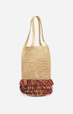 Bolso De Red En Rafia - Multicolor