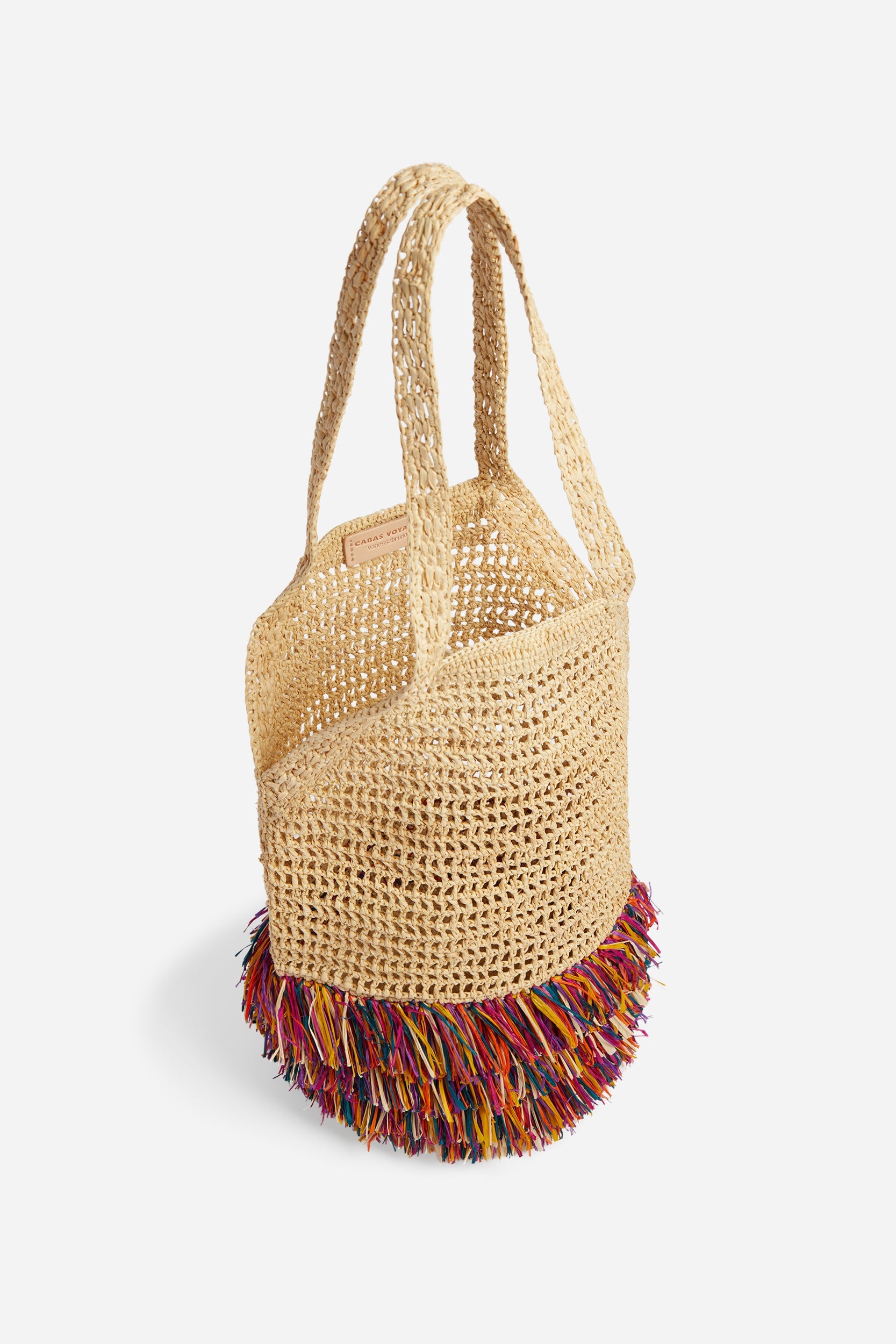 Bolso De Red En Rafia - Multicolor