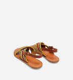 Sandalias de Rafia y Cuero - Multicolor