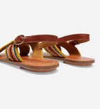 Sandalias de Rafia y Cuero - Multicolor