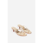 Sandalias De Piel - Oro Claro