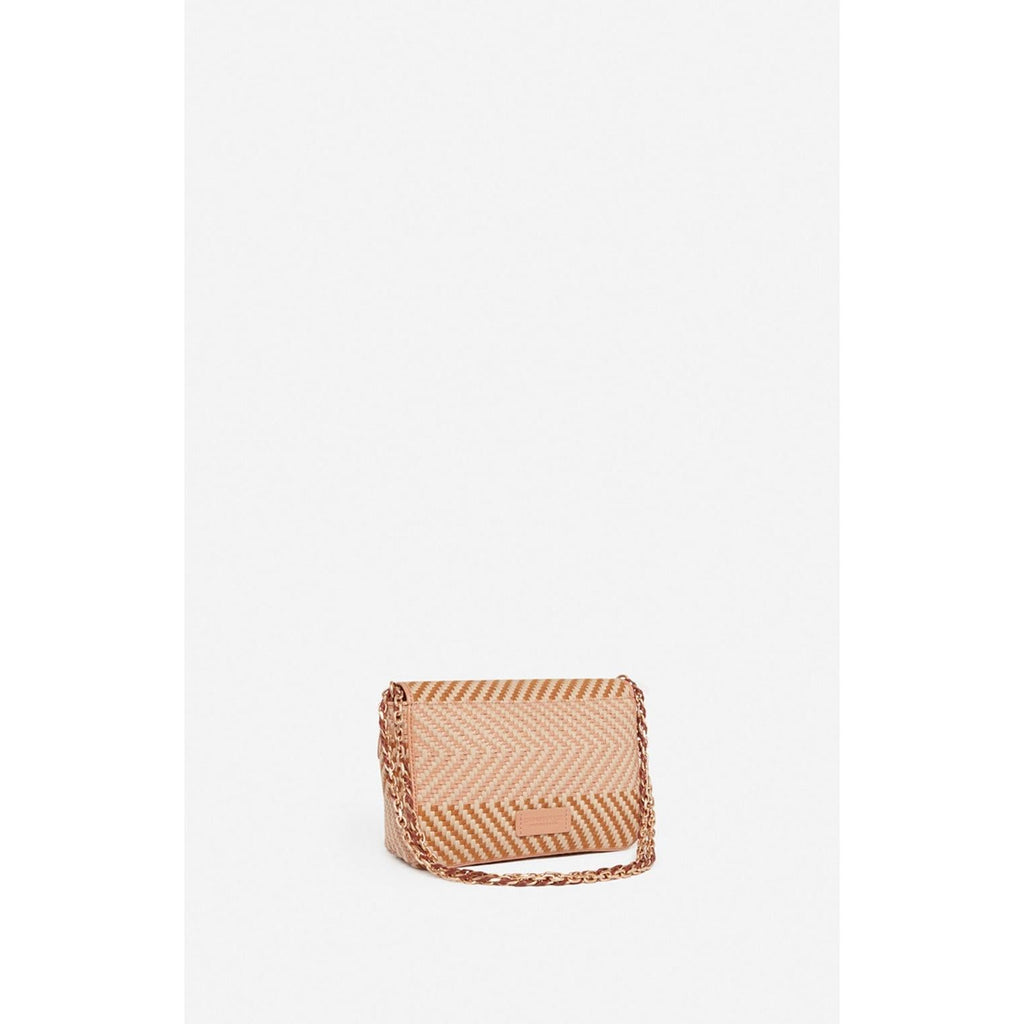 Vanessa Bruno - Bolso Pequeño Moon De Piel & Algodón - Multicolor & Biscuit