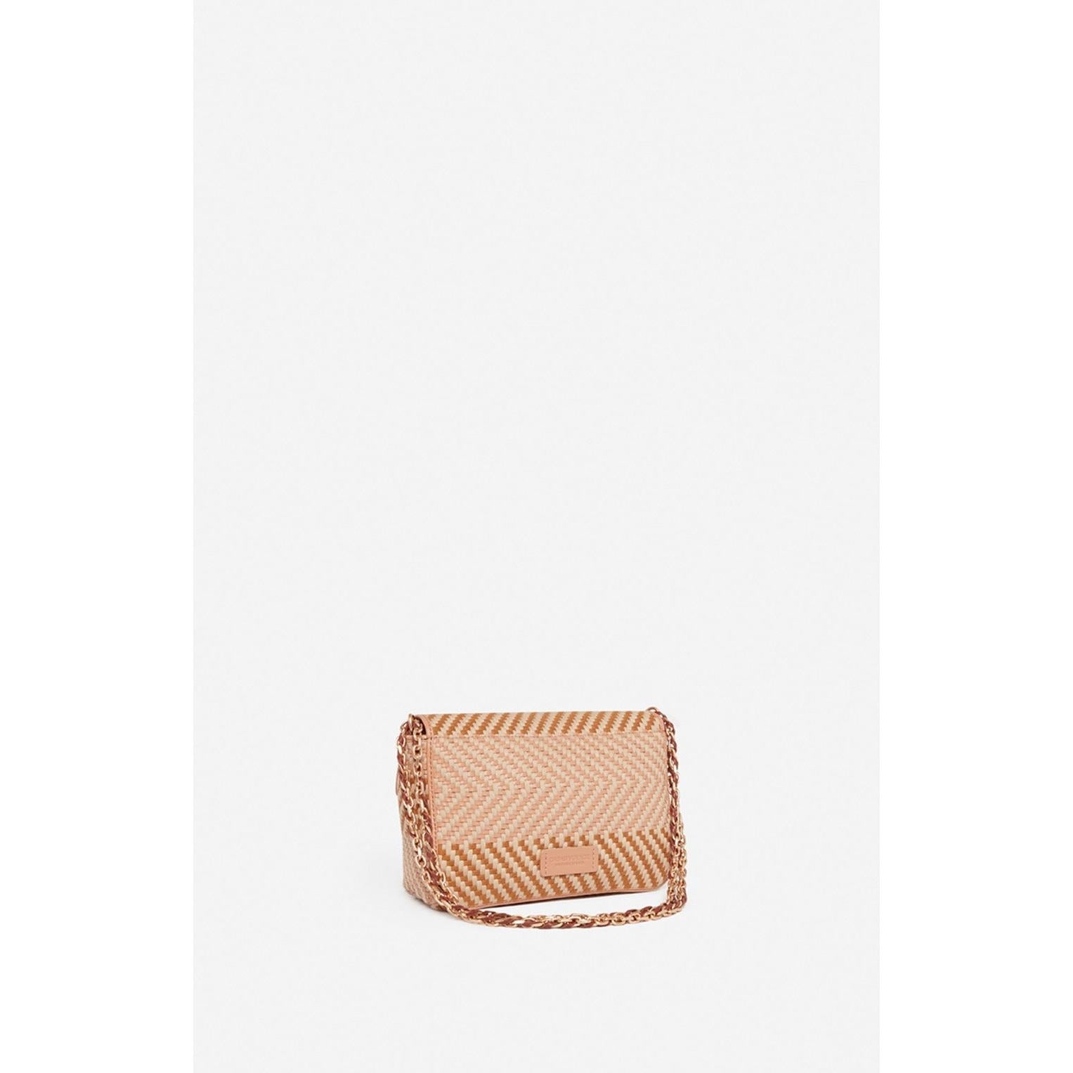 Vanessa Bruno - Bolso Pequeño Moon De Piel & Algodón - Multicolor & Biscuit