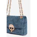 Moon Mini Velvet Bag - Denim