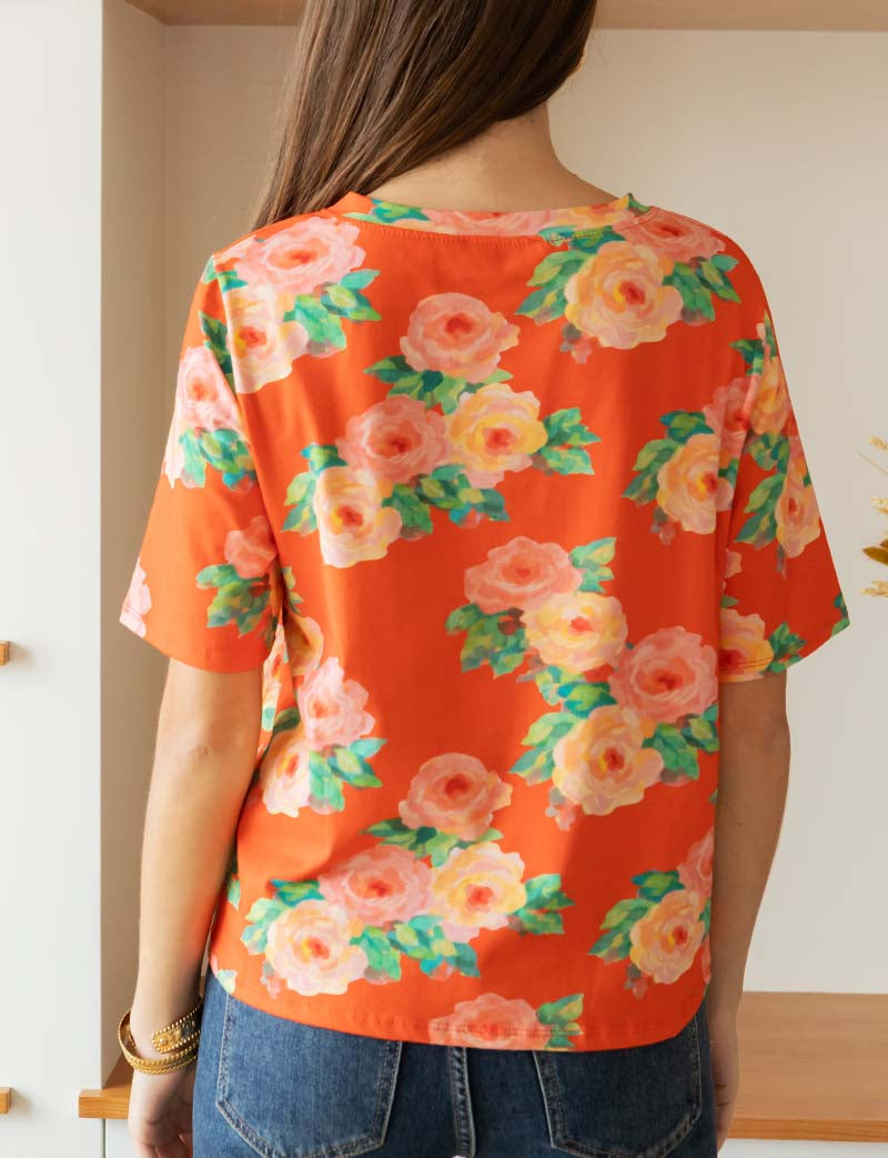 Röd Blommig T-Shirt Rafael