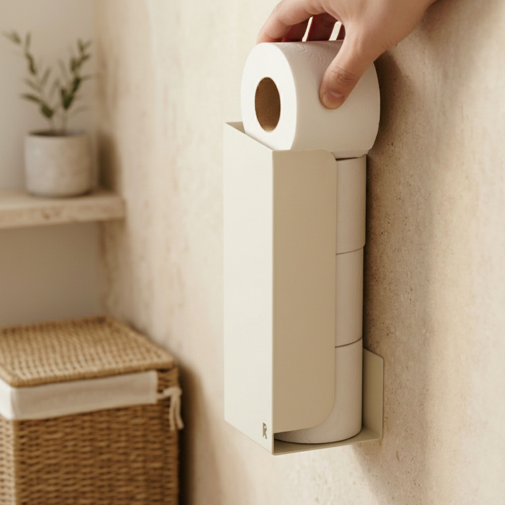 Porte Rouleaux WC Mural - Crème