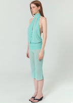 Capri Mesh Trousers - Aqua