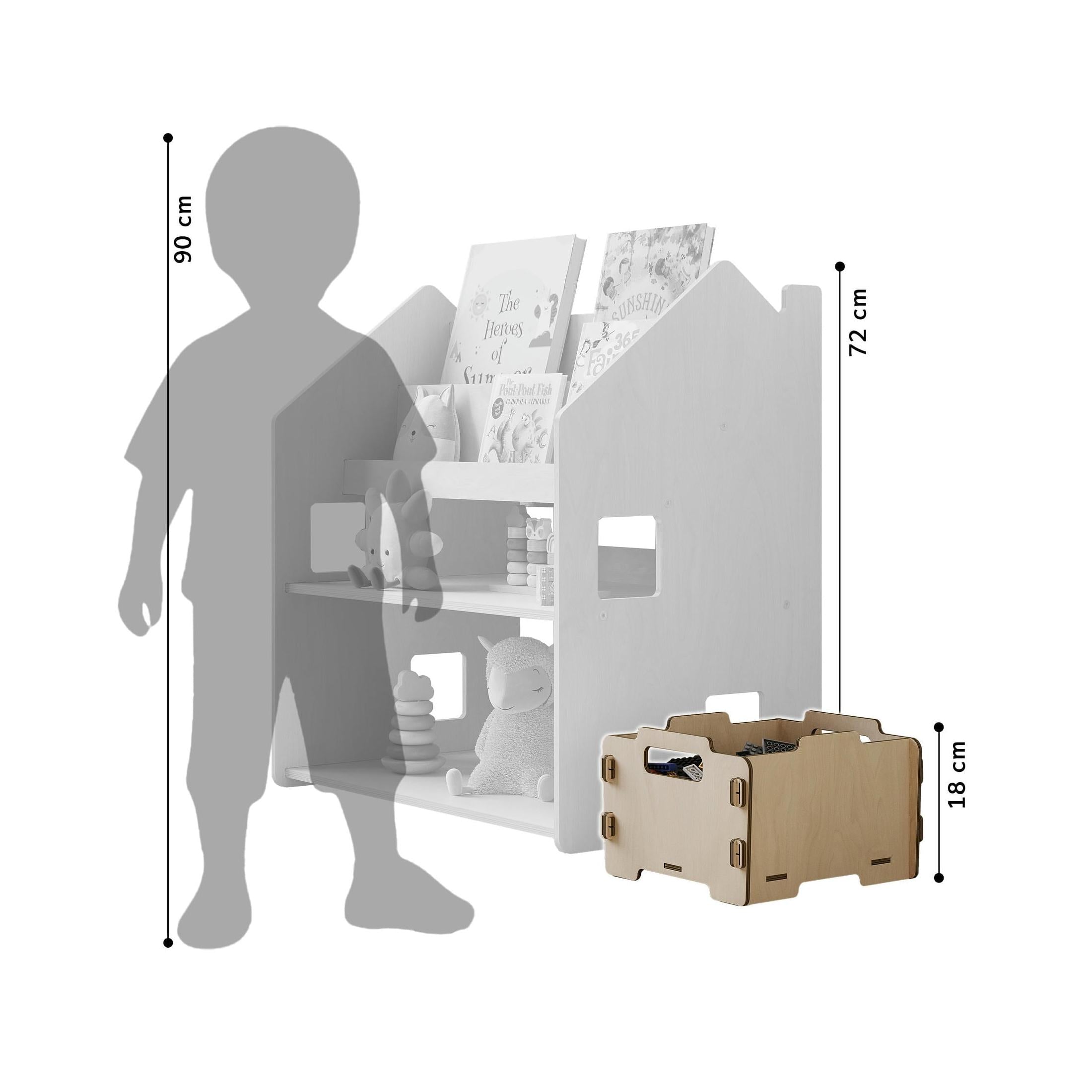 Versatile 2-In-1 Montessori Shelving Unit – White
