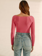 Top Cuadrado Rosa Suave