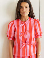 Blusa a Righe Rosa e Rosse Orela