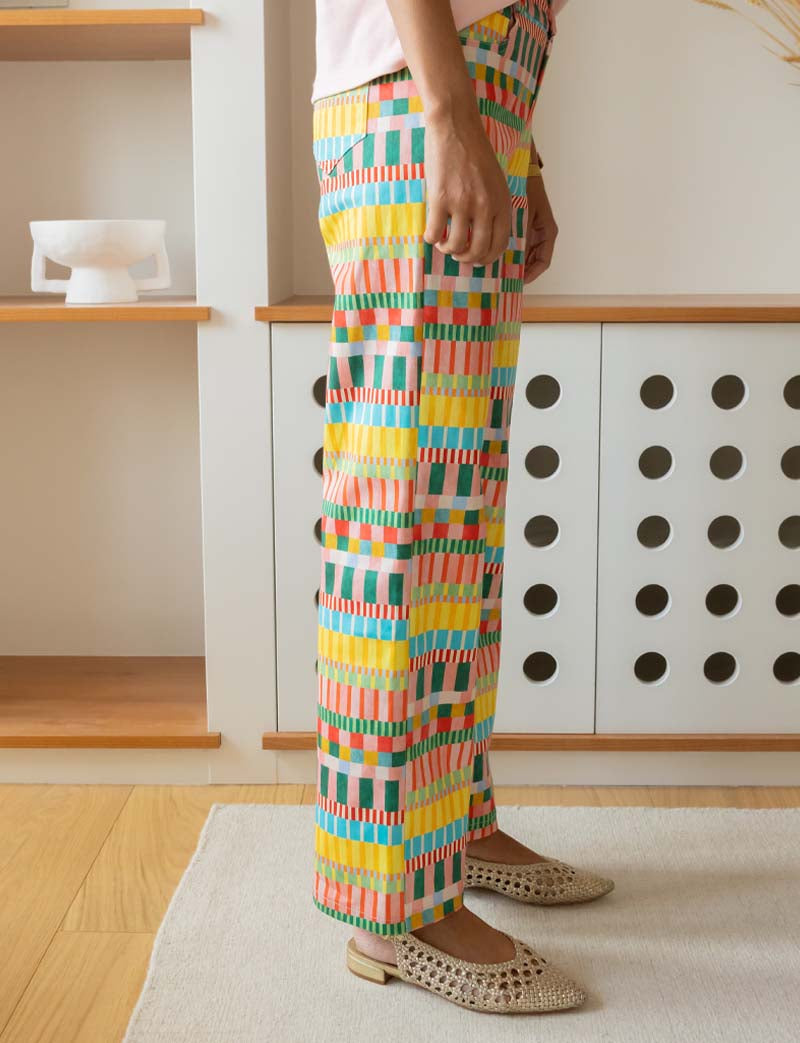 Jeans A Righe Multicolore Jony