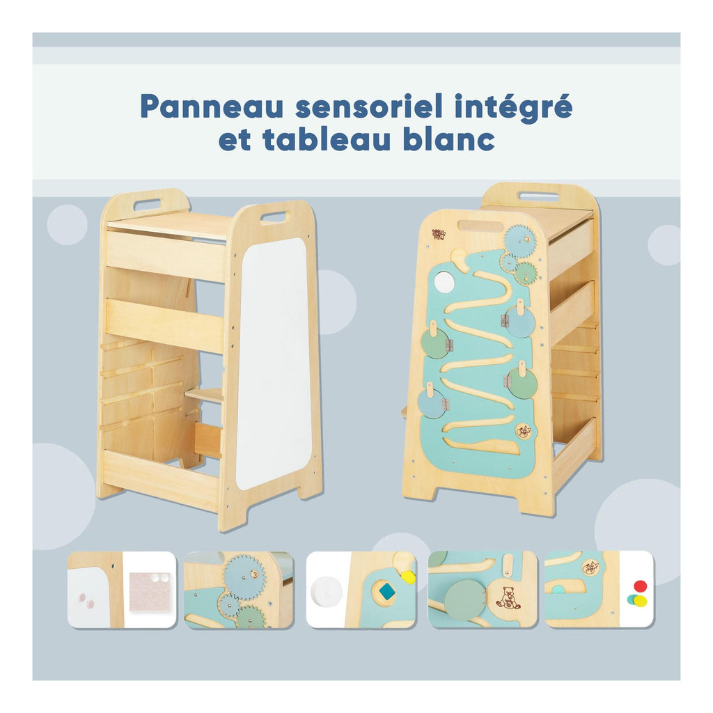 5-in-1 Multifunctional Learning Tower – Play XL Mint & Yellow
