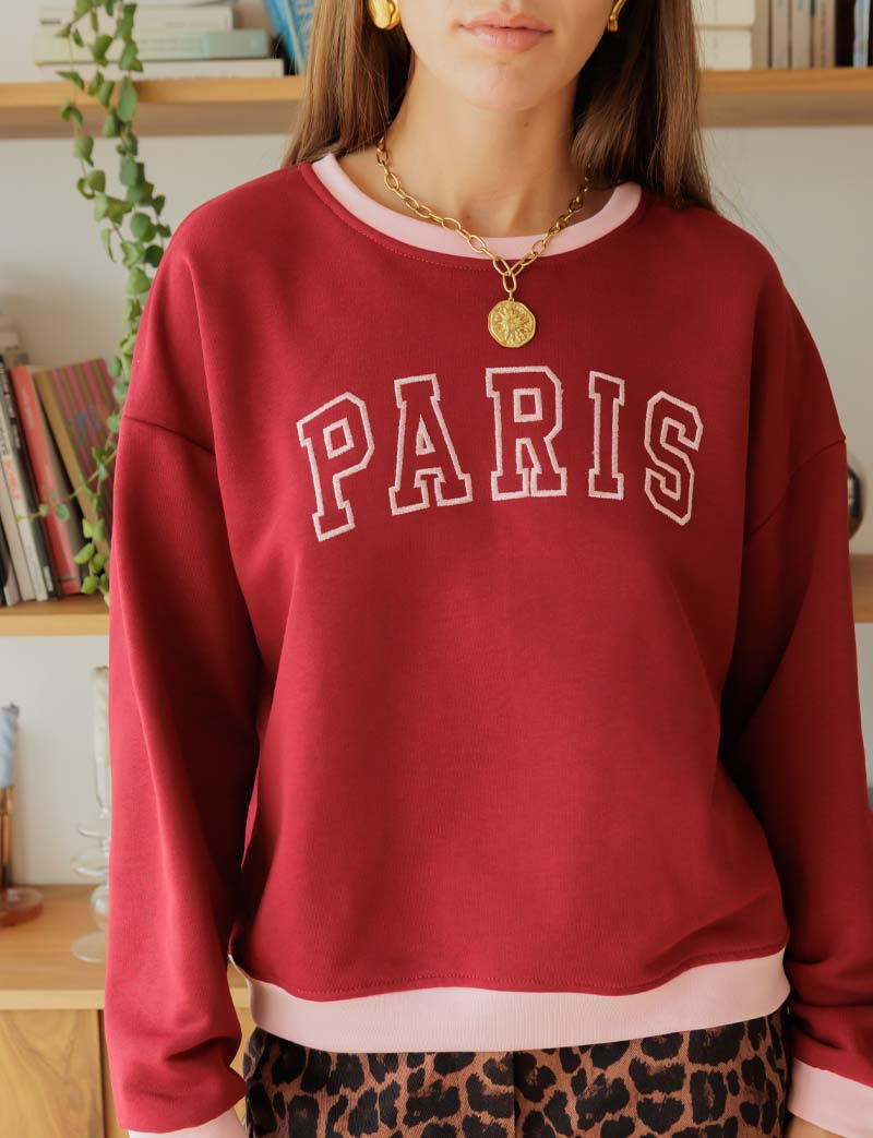 Bluza bordowo-różowa Paris
