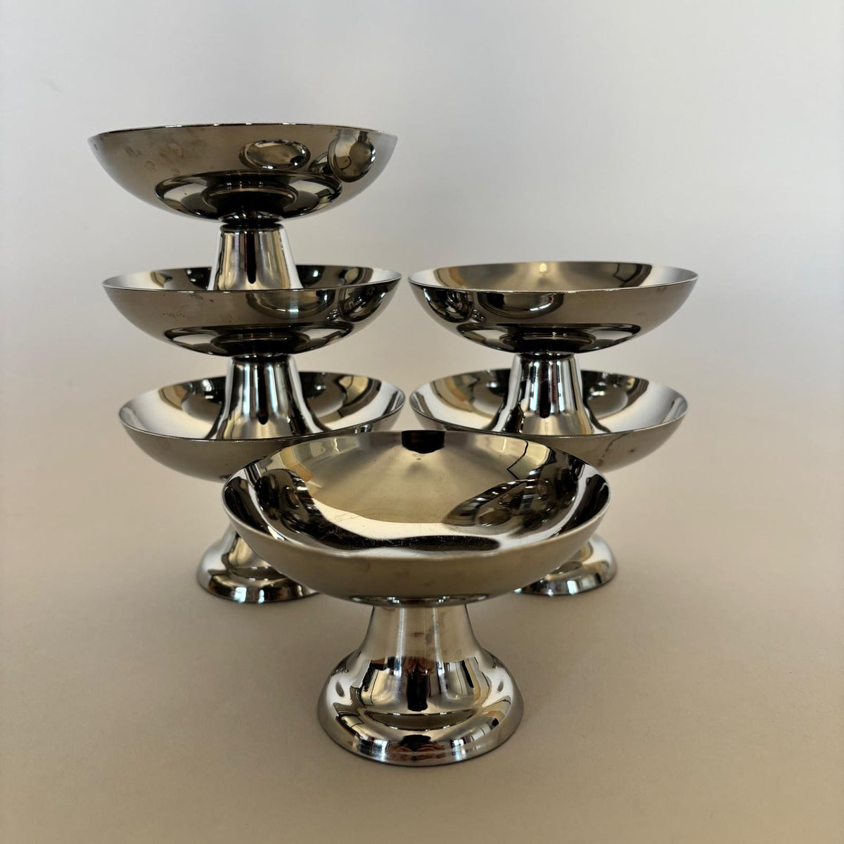 Set di 6 coppette in acciaio inox