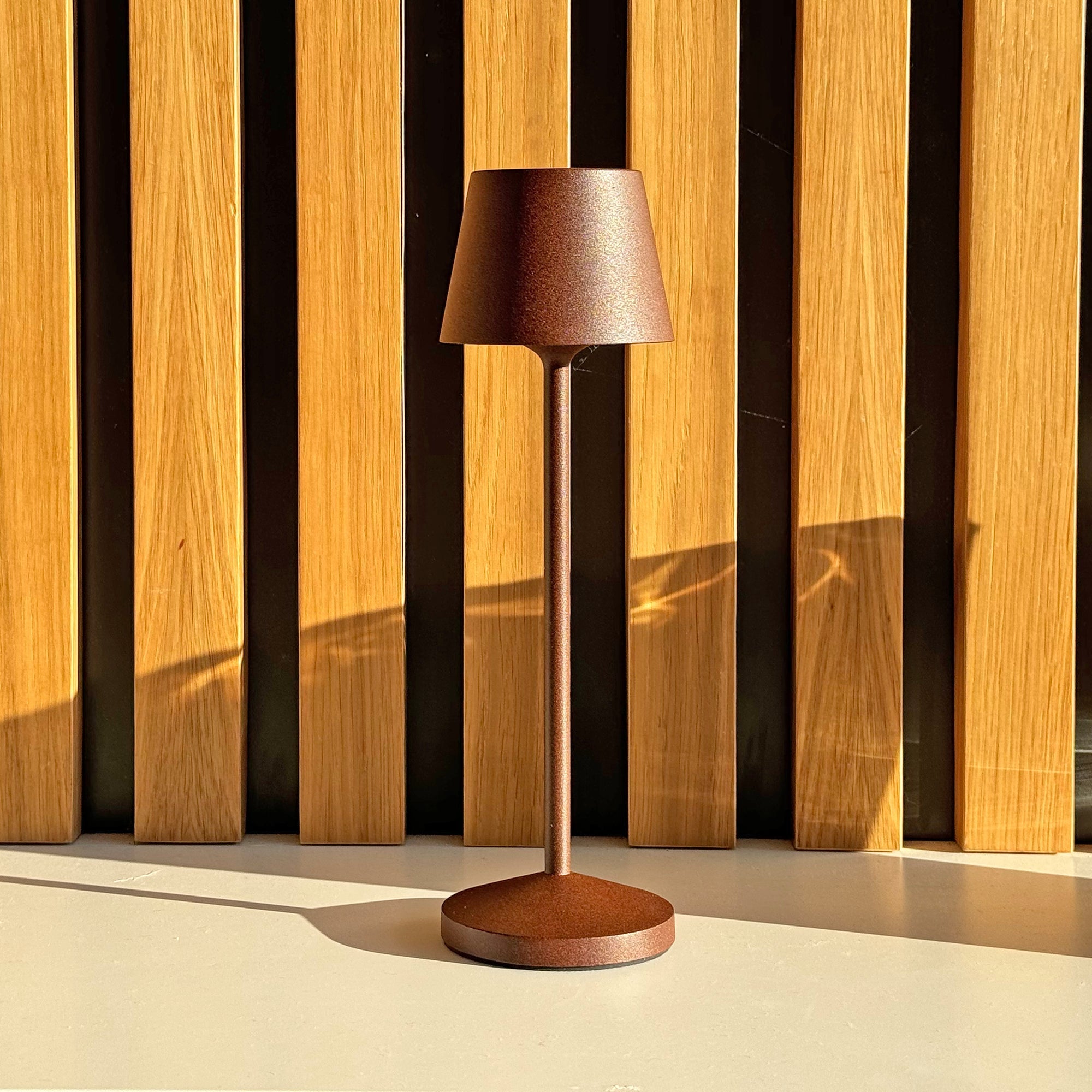 Emily - Wireless Table Lamp - Steel - Brown