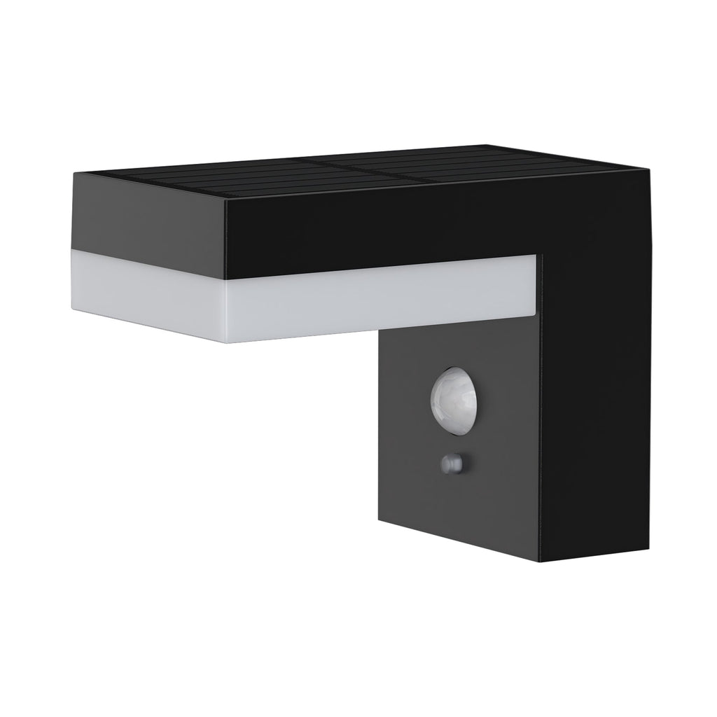 Cenova - Decorative Solar Wall Light - Steel - Black