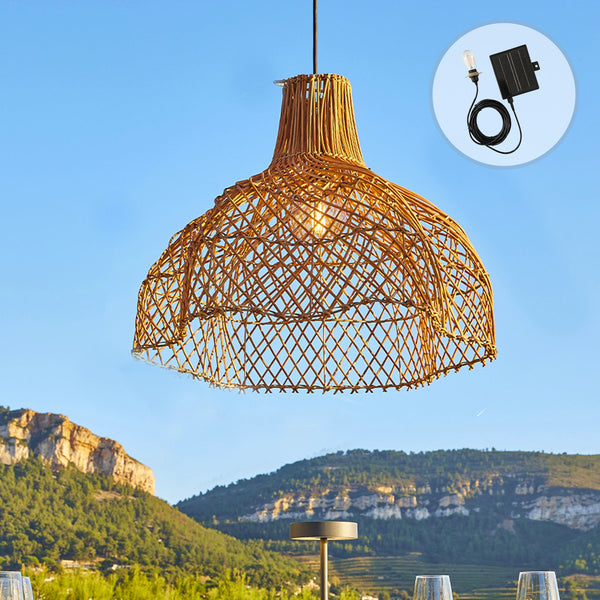 Aria - Solar Pendant Light - Rattan - Beige