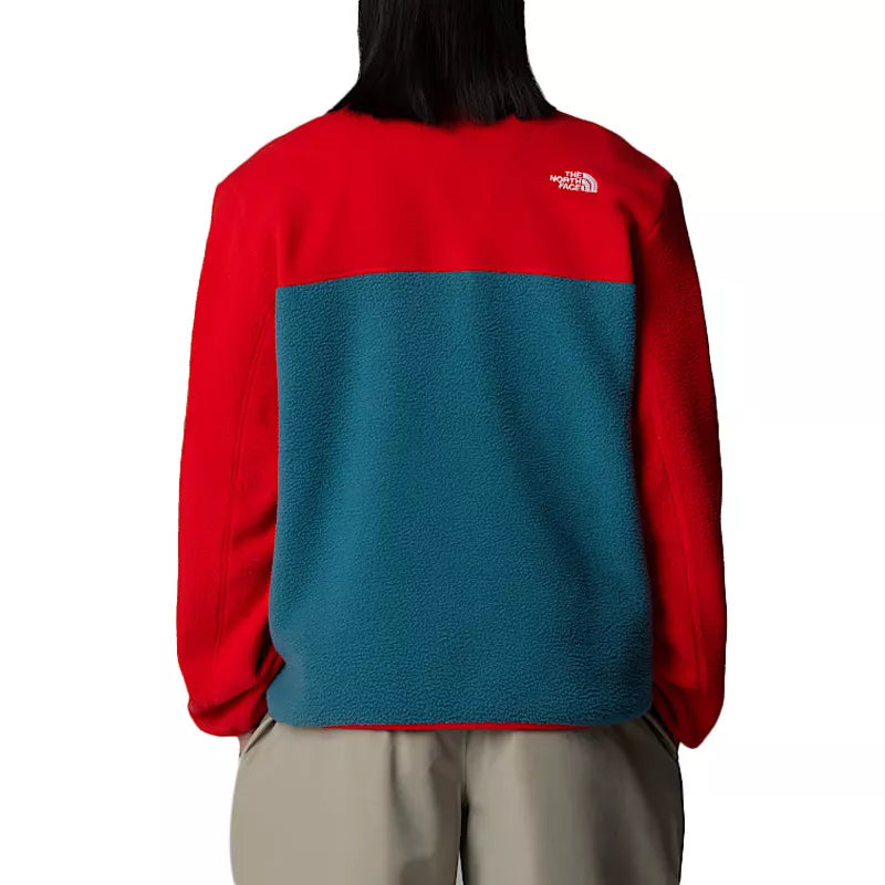Sudadera Forro Polar 1/4 Zip M Yumiori - Azul Agua/Rojo