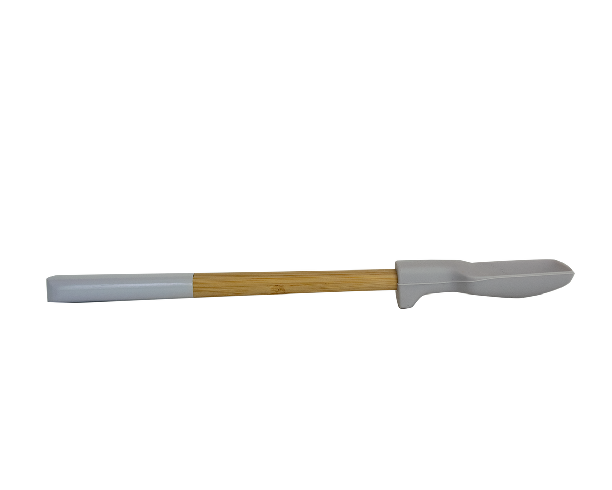 Mini Spatule En Silicone Et Bambou - Gris Clair